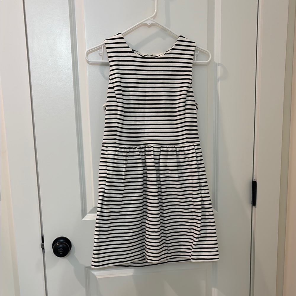 Classic Black and White Striped Kids Dress